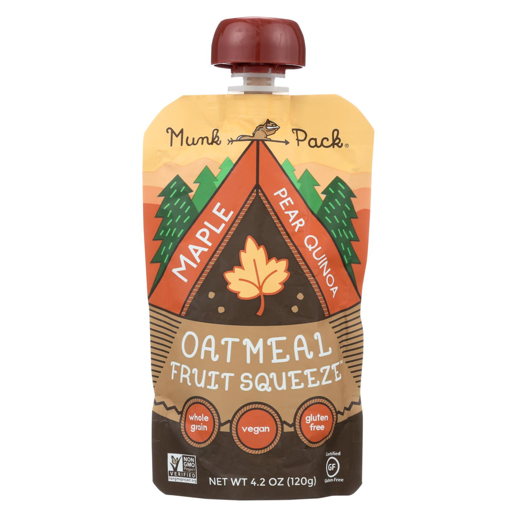 Munk Pack Oatmeal Fruit Squeeze - Maple Pear Quinoa - Case Of 6 - 4.2 Oz