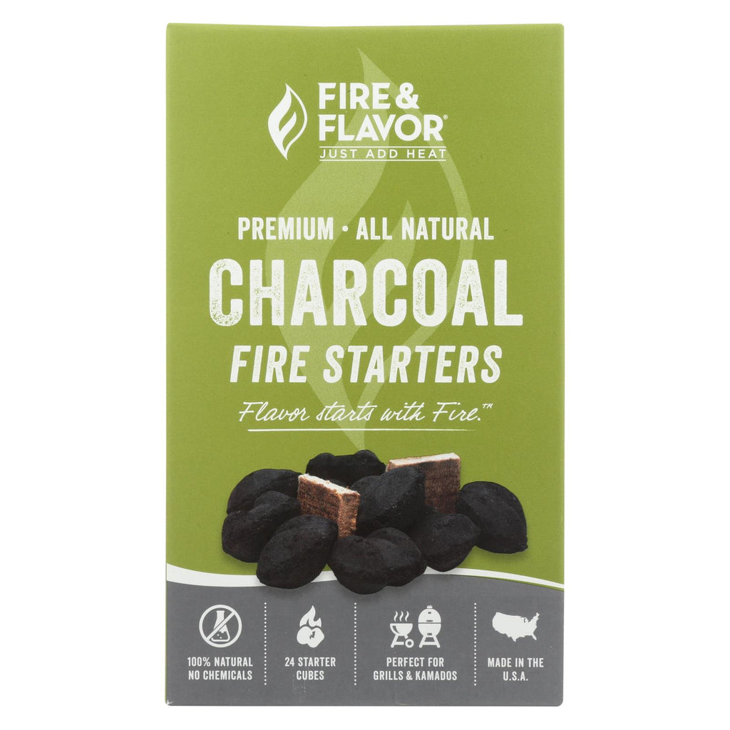 Fire And Flavor Firestarter - Charcoal - Case Of 6 - 24 Count