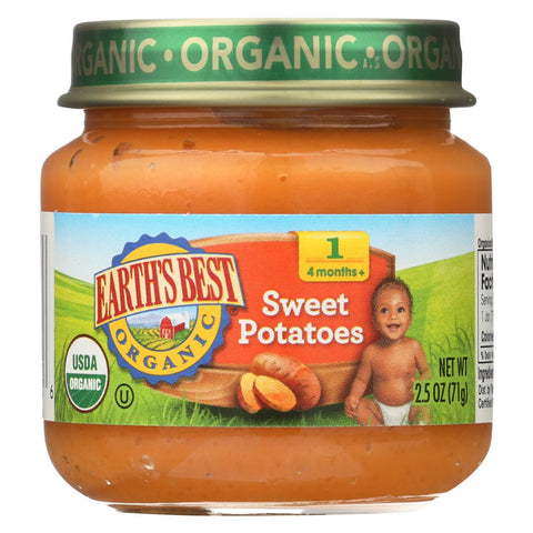 Earth's Best Organic Sweet Potatoes Baby Food - Stage 1 - Case Of 12 - 2.5 Oz.