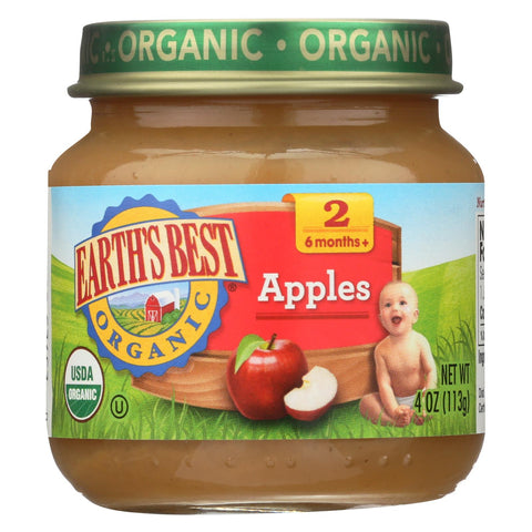 Earth's Best Organic Apples Baby Food - Stage 2 - Case Of 12 - 4 Oz.