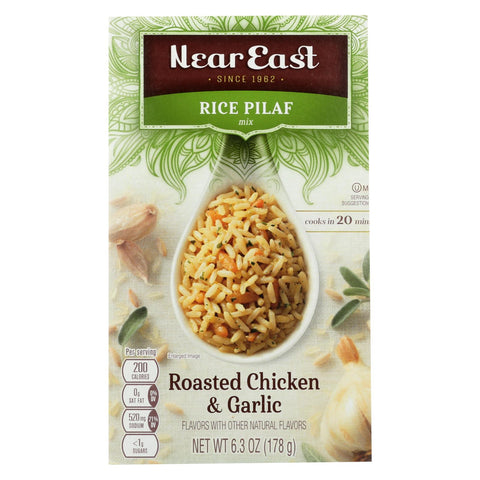 Near East Rice Pilaf Mix - Chicken And Garlic - Case Of 12 - 6.3 Oz.