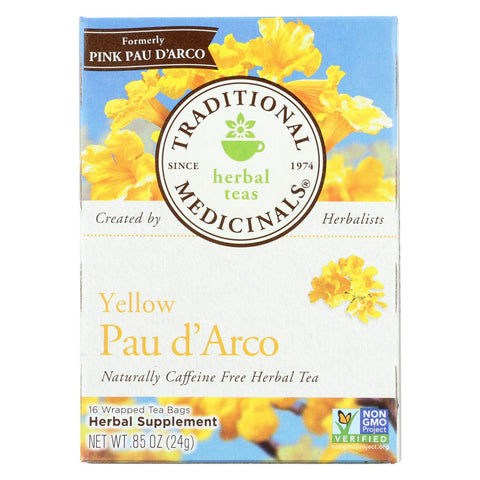 Traditional Medicinals Pau D'arco Herbal Tea - 16 Tea Bags - Case Of 6