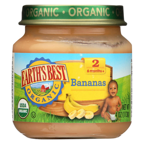 Earth's Best Organic Bananas Baby Food - Stage 2 - Case Of 12 - 4 Oz.