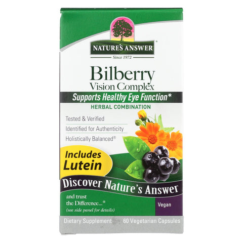 Nature's Answer - Bilberry Vision Complex Plus Lutein - 60 Vegetarian Capsules