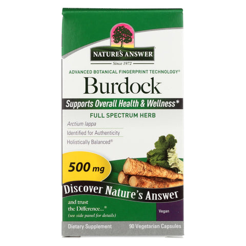 Nature's Answer - Burdock Root - 90 Vegetarian Capsules