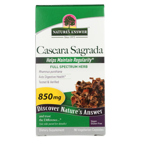 Nature's Answer - Cascara Sagrada Bark - 90 Vegetarian Capsules