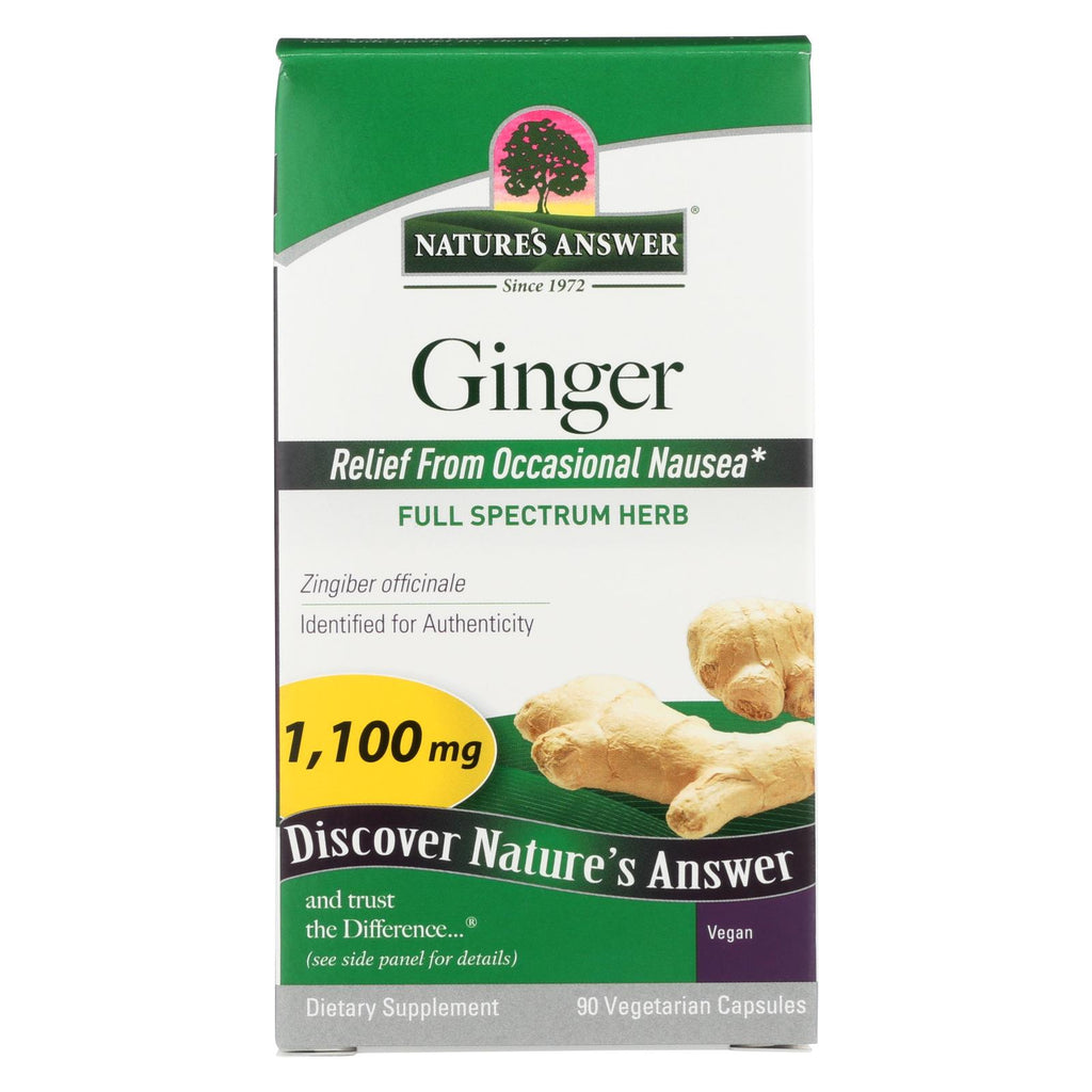 Nature's Answer - Ginger Rhizome - 90 Vegetarian Capsules