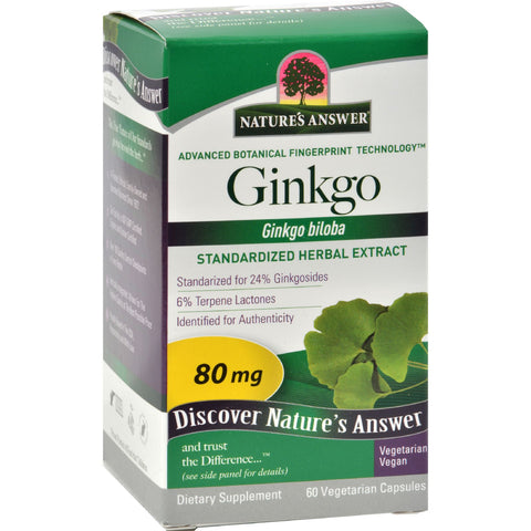 Nature's Answer - Ginkgo Leaf Extract - 60 Vegetarian Capsules