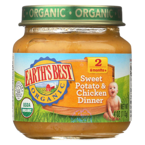 Earth's Best Organic Sweet Potato And Chicken Dinner Baby Food - Stage 2 - Case Of 12 - 4 Oz.