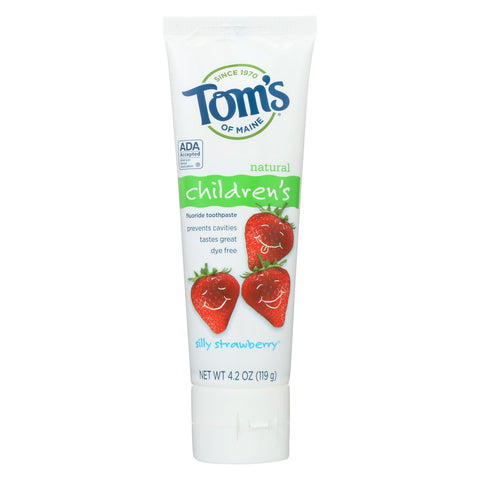 Tom's Of Maine Children's Natural Fluoride Toothpaste Silly Strawberry - 4.2 Oz - Case Of 6