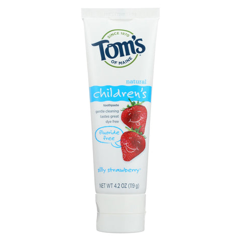 Tom's Of Maine Children's Natural Toothpaste Fluoride-free Silly Strawberry - 4.2 Oz - Case Of 6