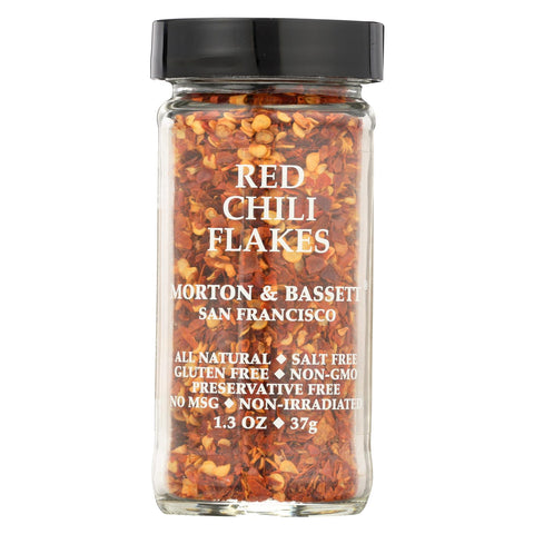 Morton And Bassett Seasoning - Chili Flakes - Red - 1.3 Oz - Case Of 3