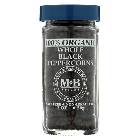 Morton And Bassett Whole Black Pepper - Black Paper - Case Of 3 - 2 Oz.