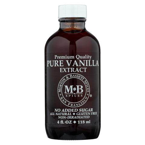 Morton And Bassett Seasoning - Vanilla Extract - Pure - 4 Oz - Case Of 3