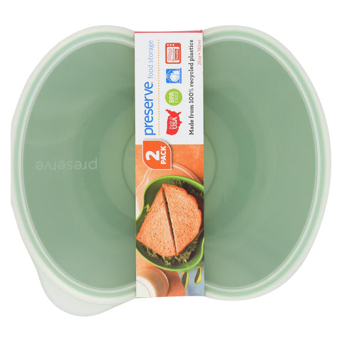 Preserve Square Food Storage Set - Green - Case Of 8 - 2 Packs