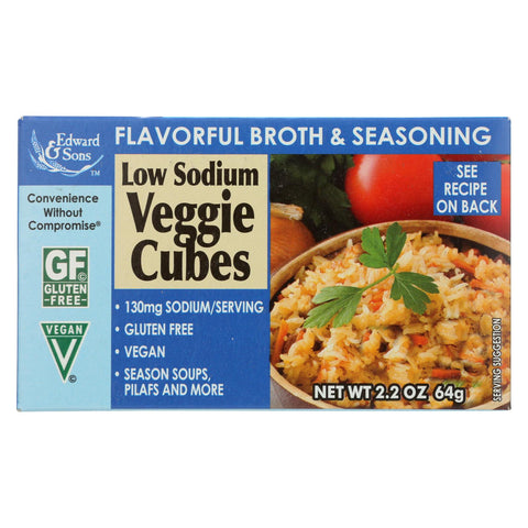 Edwards And Sons Natural Bouillon Cubes - Veggie - Low Sodium - 2.2 Oz - Case Of 12