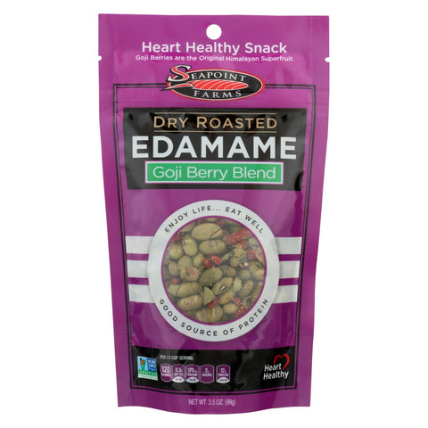 Seapoint Farms Dry Roasted Edamame - Goji Blend - Case Of 12 - 3.5 Oz.