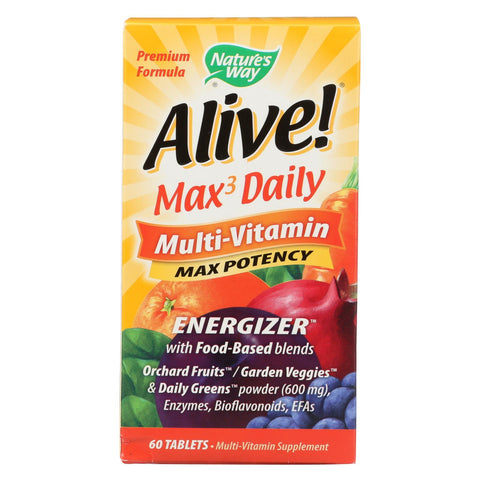 Nature's Way - Alive! Max3 Daily Multi-vitamin - Max Potency - 60 Tablets