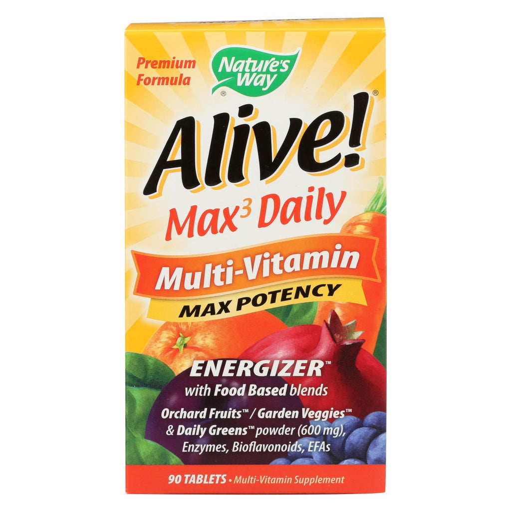 Nature's Way - Alive! Max3 Daily Multi-vitamin - Max Potency - 90 Tablets