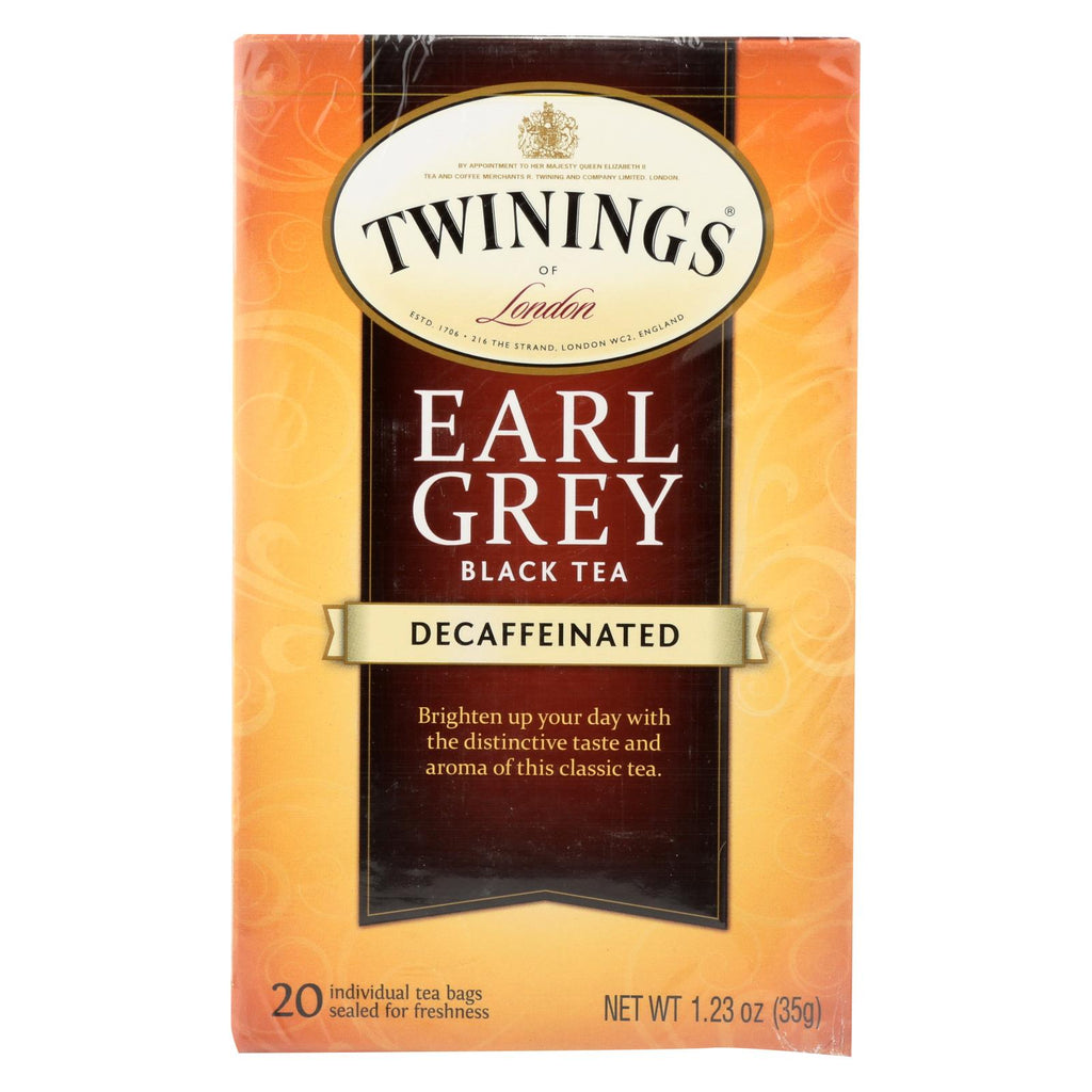 Twining's Tea Earl Grey Tea - Decaffeinated - Case Of 6 - 20 Bags