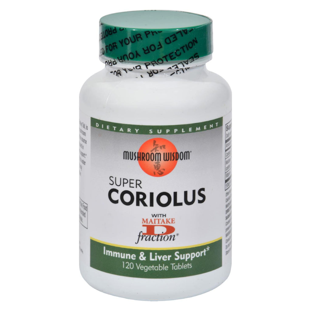 Mushroom Wisdom Super Coriolus With Maitake D Fraction - 120 Tablets