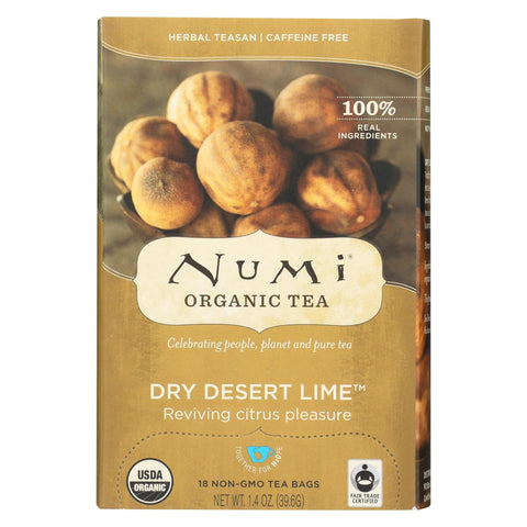 Numi Tea Dry Desert Lime - Lime Herbal Teasan - Case Of 6 - 18 Bag