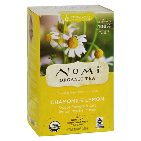 Numi Organic Tea Caffeine Free Chamomile Lemon - 18 Tea Bags - Case Of 6