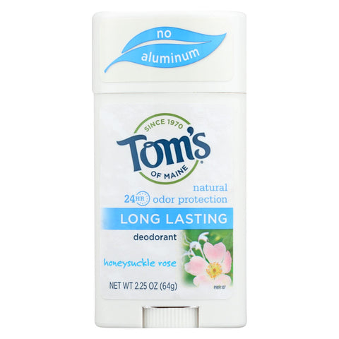 Tom's Of Maine Natural Deodorant Aluminum Free Honeysuckle Rose - 2.25 Oz - Case Of 6