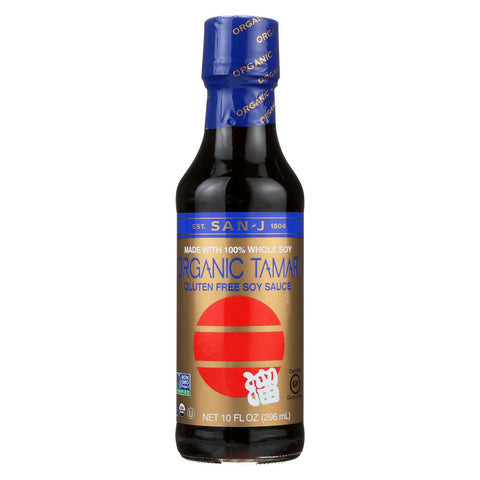 San - J Tamari Soy Sauce - Organic - Case Of 6 - 10 Fl Oz.