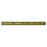 Season Brand Sardines - Skinless And Boneless - In Tomato Sauce - Salt Added - 4.375 Oz - Case Of 12