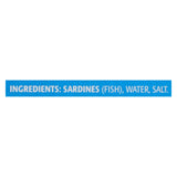 Season Brand Sardines - Skinless And Boneless - In Water - Salt Added - 3.75 Oz - Case Of 12