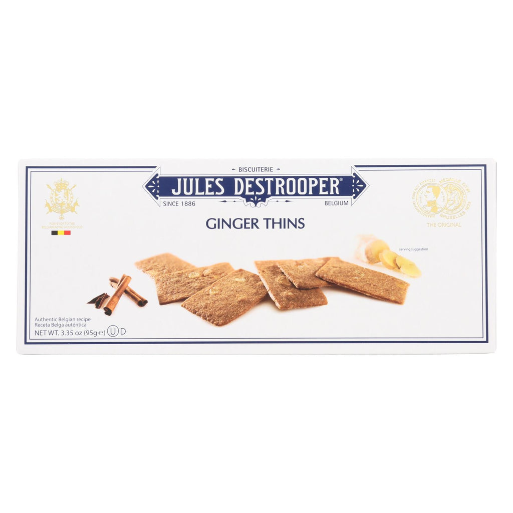 Jules Destrooper - Cookies - Ginger Thins - Case Of 12 - 3.35 Oz.