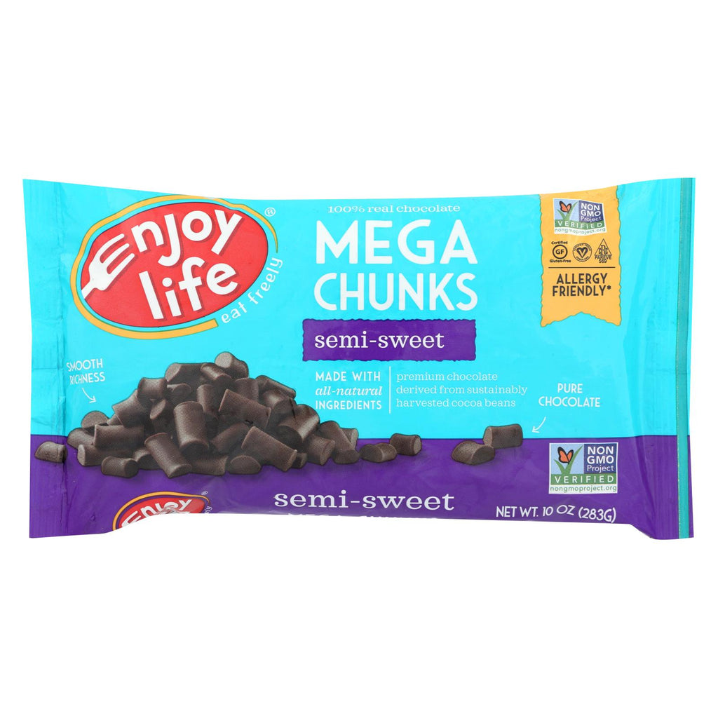 Enjoy Life - Baking Chocolate - Mega Chunks - Semi-sweet - 10 Oz - Case Of 12