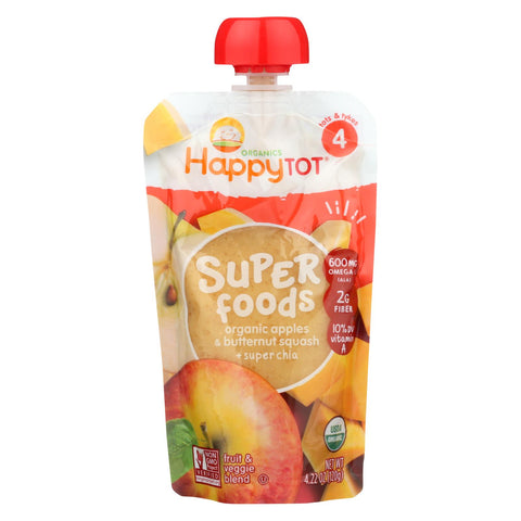 Happy Tot Toddler Food - Organic - Stage 4 - Apple And Butternut Squash - 4.22 Oz - Case Of 16