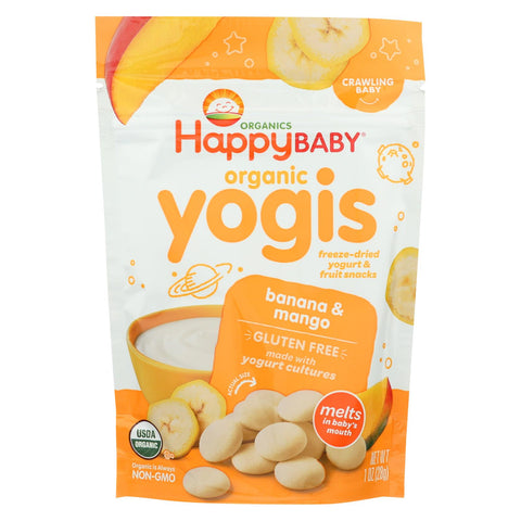 Happy Baby Happymelts Organic Yogurt Snacks For Babies And Toddlers Banana Mango - 1 Oz - Case Of 8