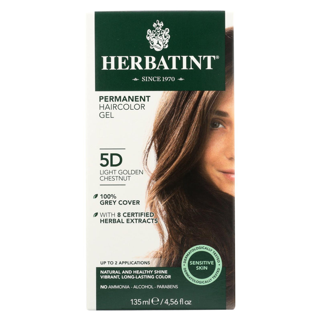 Herbatint Permanent Herbal Haircolour Gel 5d Light Golden Chestnut - 135 Ml