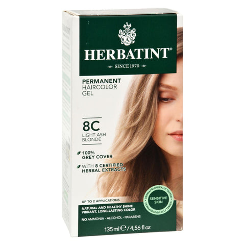 Herbatint Permanent Herbal Haircolour Gel 8c Light Ash Blonde - 135 Ml