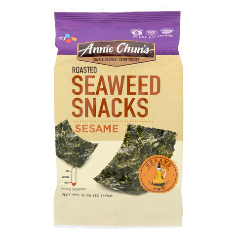 Annie Chun's Seaweed Snacks Roasted Sesame - Case Of 12 - 0.35 Oz.