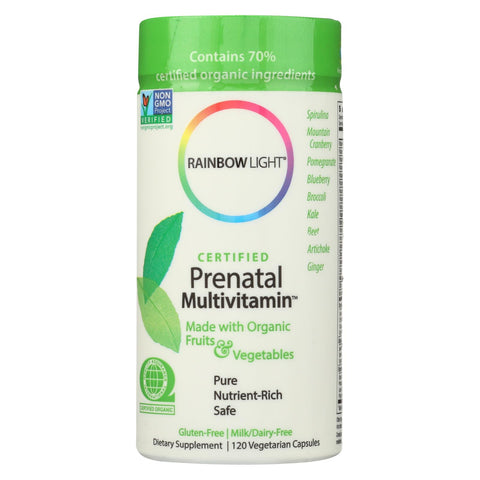 Rainbow Light Certified Organics Prenatal Multivitamin - 120 Vegetarian Capsules