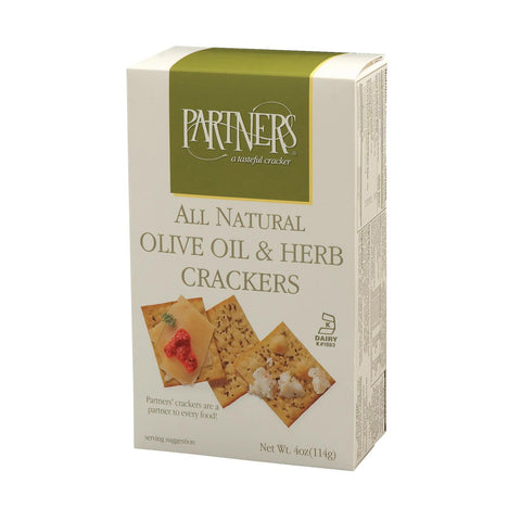 Partners Snack Crackers - Olive Oil And Herb - Case Of 6 - 4 Oz.