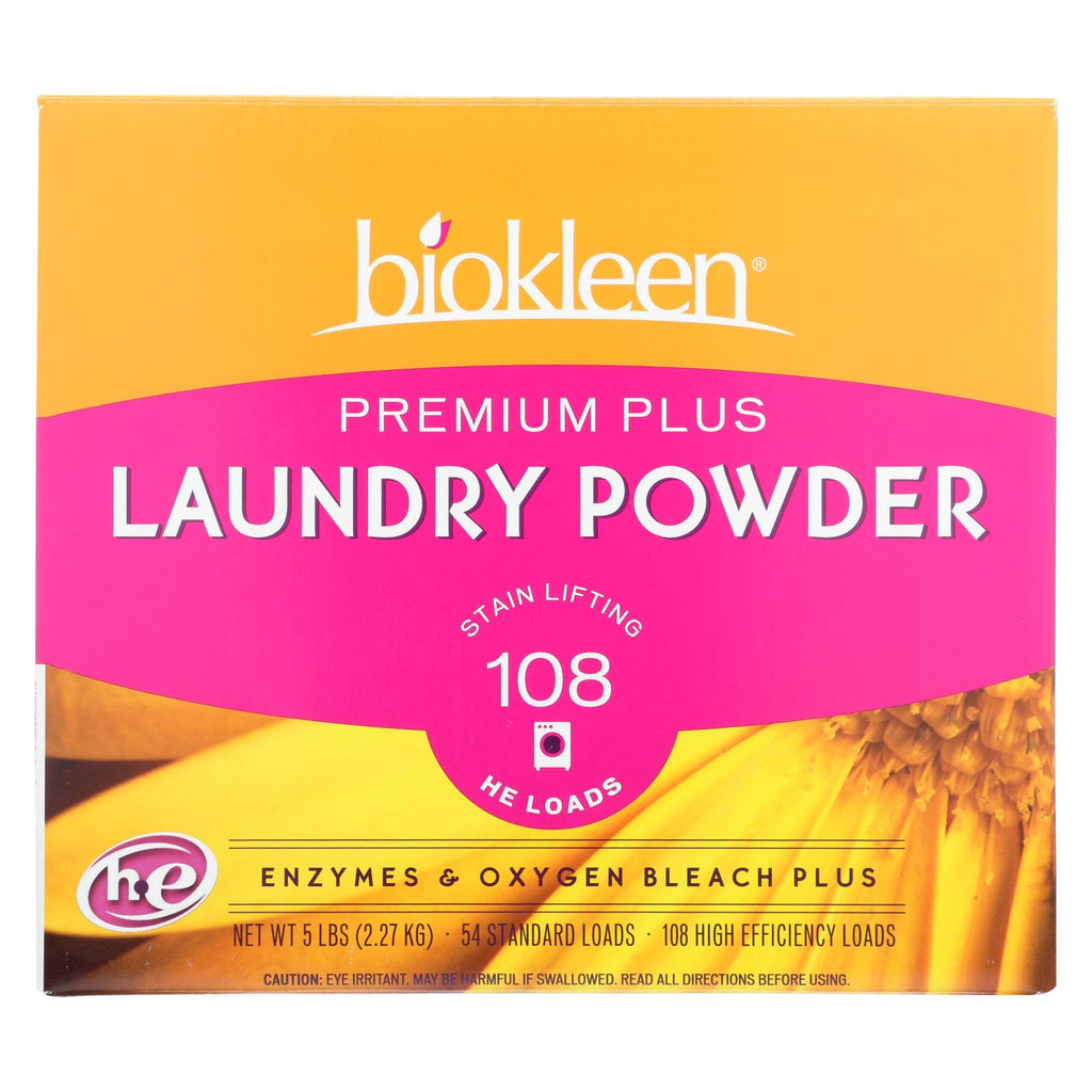 Biokleen Laundry Powder Premium Plus Stain Lifting Enzyme Formula - 5 Lbs