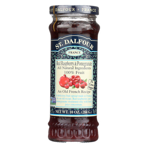 St Dalfour Fruit Spread - Deluxe - 100 Percent Fruit - Raspberry And Pomegranate - 10 Oz - Case Of 6