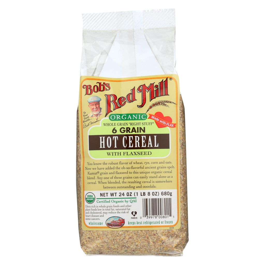 Bob's Red Mill - Organic 6 Grain Hot Cereal With Flaxseed - 24 Oz - Case Of 4