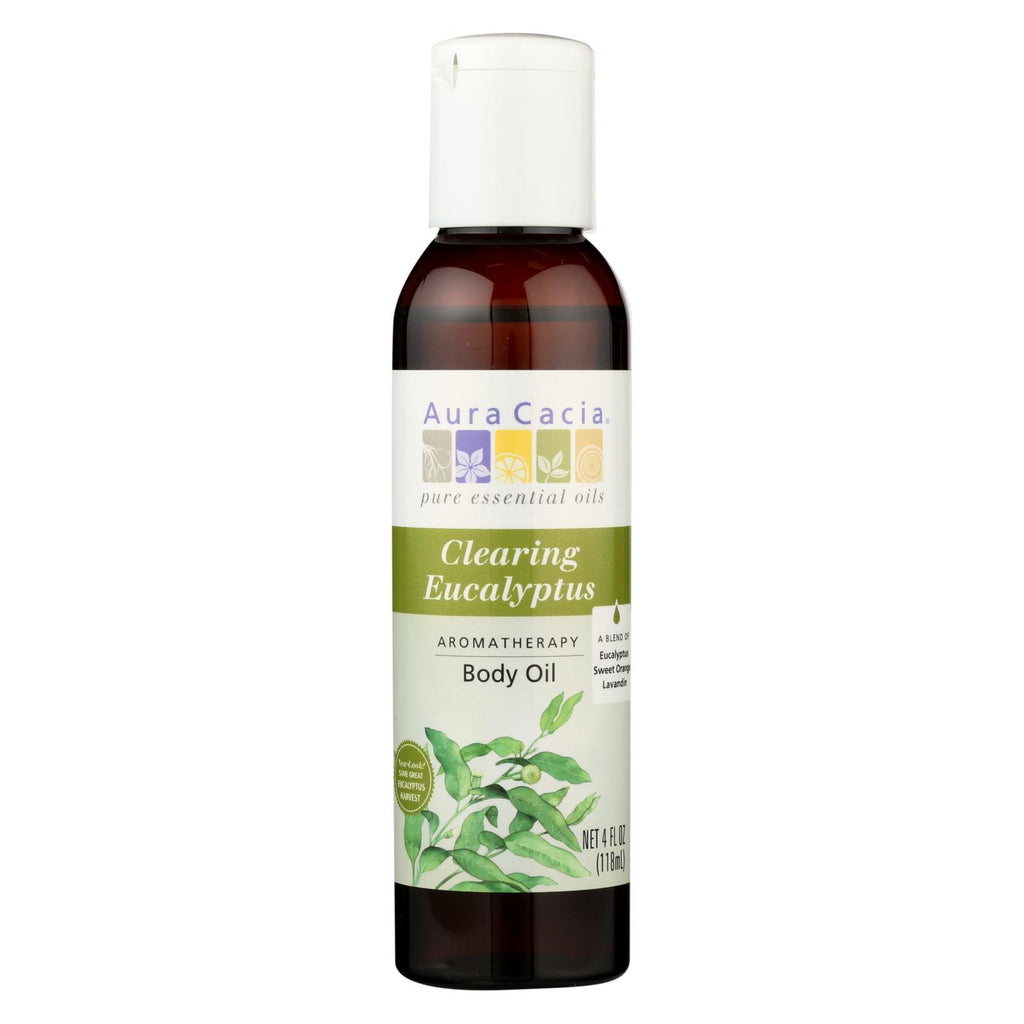 Aura Cacia - Aromatherapy Bath Body And Massage Oil Eucalyptus Harvest - 4 Fl Oz