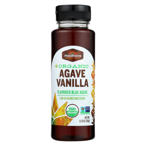 Madhava Honey Organic Agave Nectar - Vanilla - Case Of 6 - 11.75 Fl Oz.