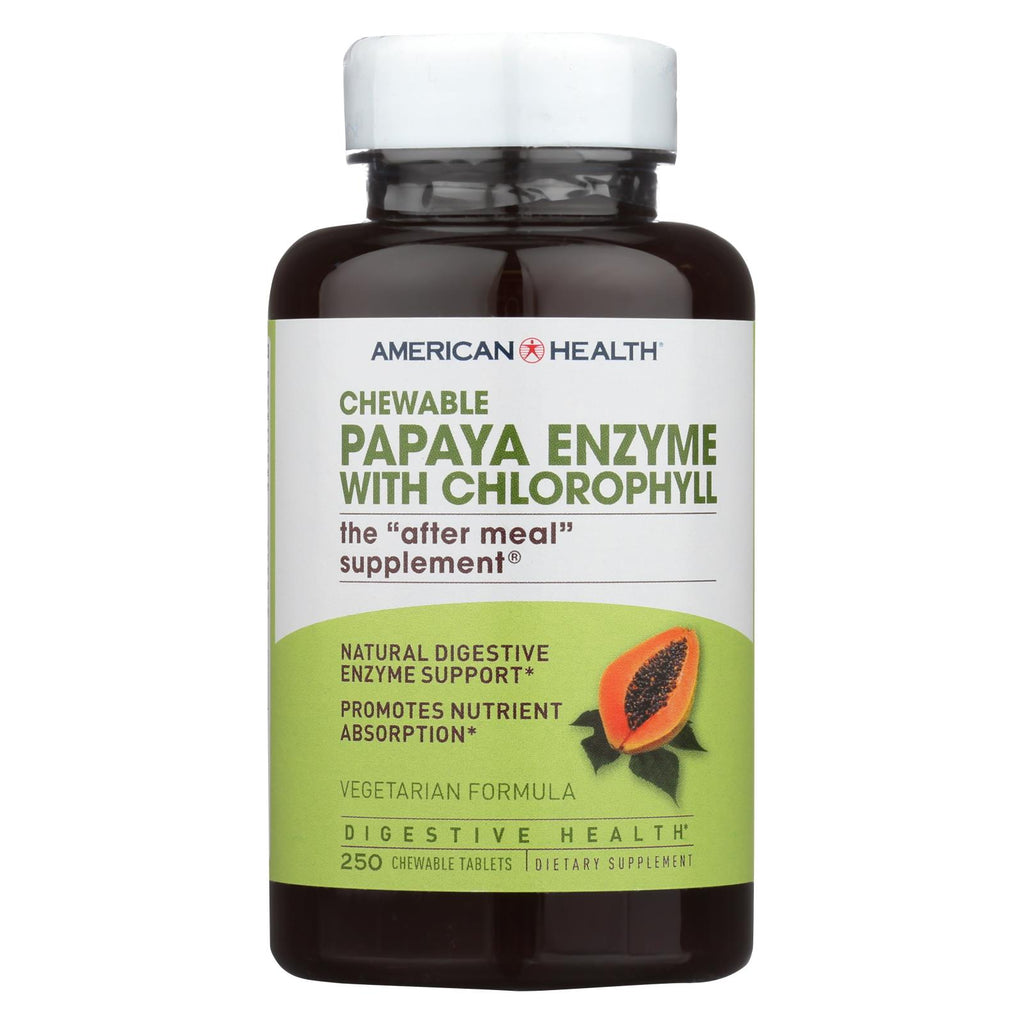 American Health - Papaya Enzyme With Chlorophyll Chewable - 250 Tablets