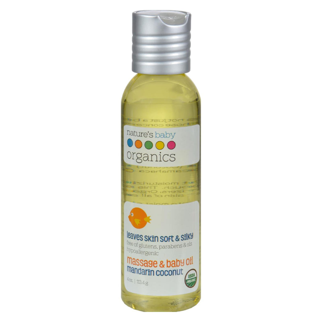 Nature's Baby Organics Baby Oil Mandarin Coconut - 4 Fl Oz