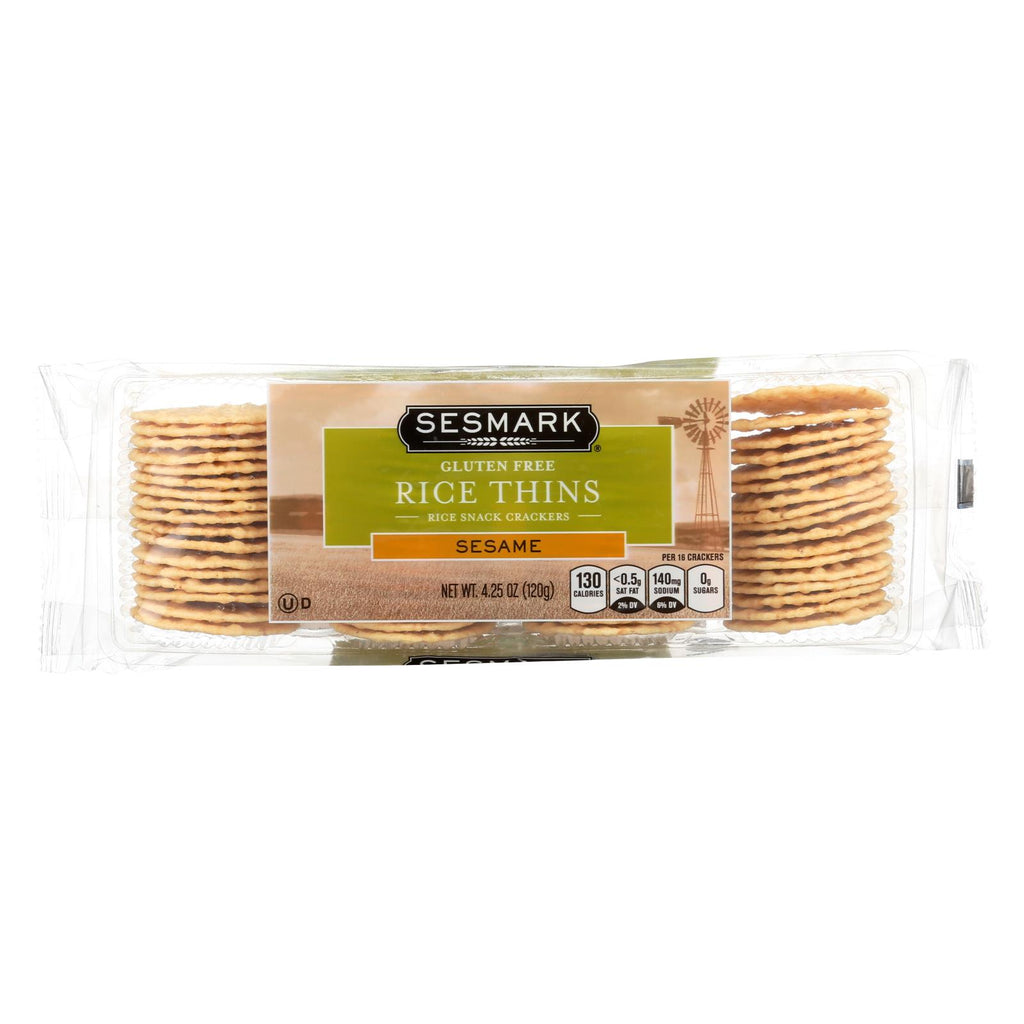 Sesmark Foods Rice Thins - Sesame - Case Of 12 - 4.25 Oz.