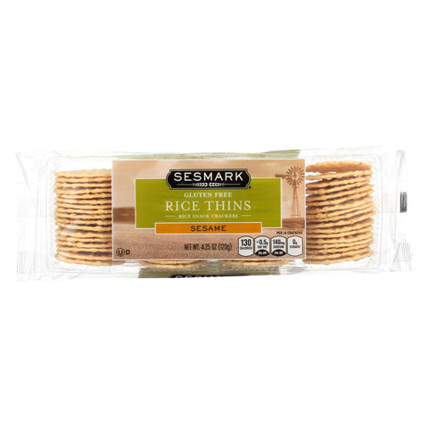 Sesmark Foods Rice Thins - Sesame - Case Of 12 - 4.25 Oz.