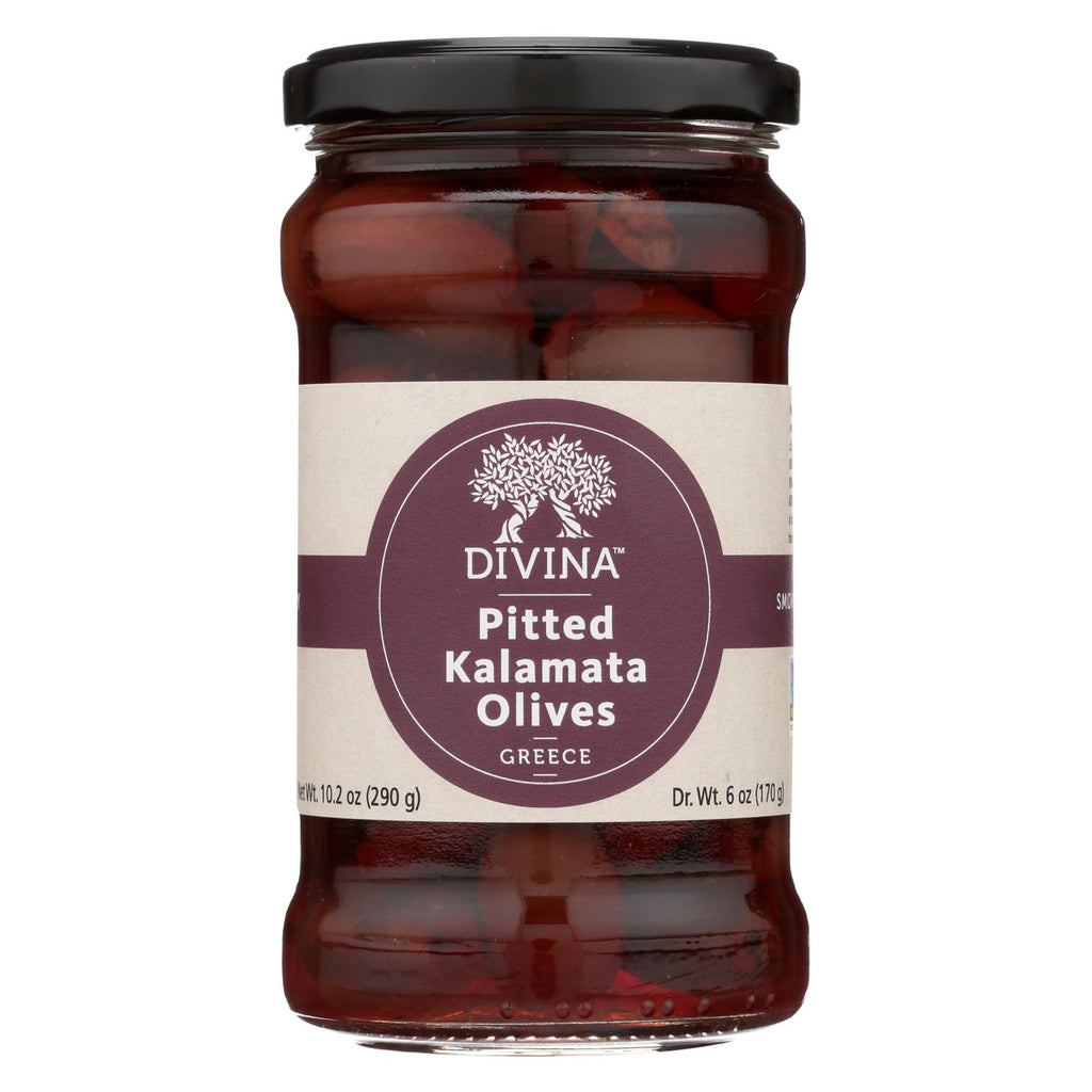 Divina - Organic Pitted Kalamata Olives - Case Of 6 - 6 Oz.